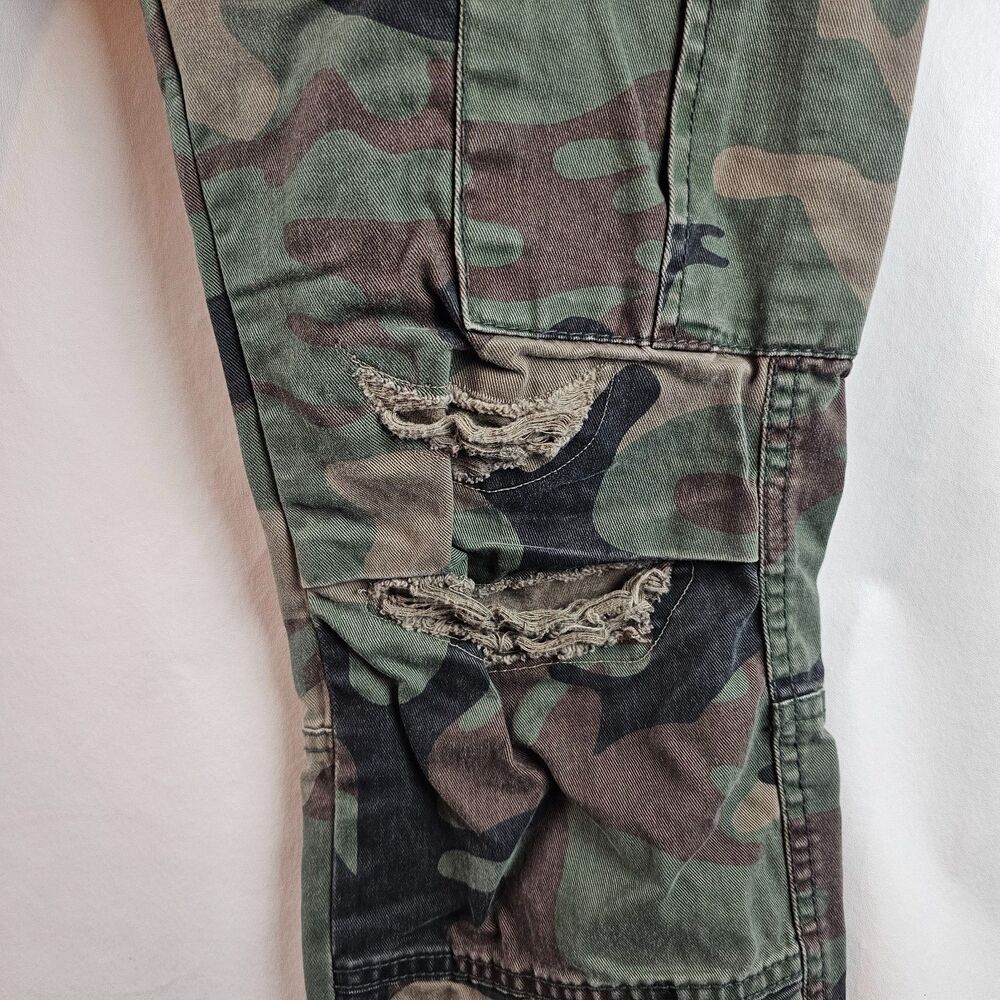 Jordan Craig Cargo Pants Mens 32x32 Camo Military Patch Distressed Streetwear - Picture 4 of 12